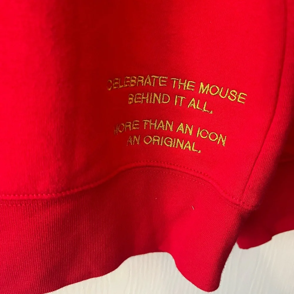 H&M x DISNEY Mickey Mouse Red & Gold Hoodie Small Sweatshirt Disneyland - Picture 5 of 7